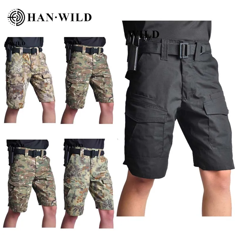 Uniforme de combate táctico de algodón para hombre, camisa corta informal con múltiples bolsillos, pantalones cortos militares, ropa de caza - imagen 4