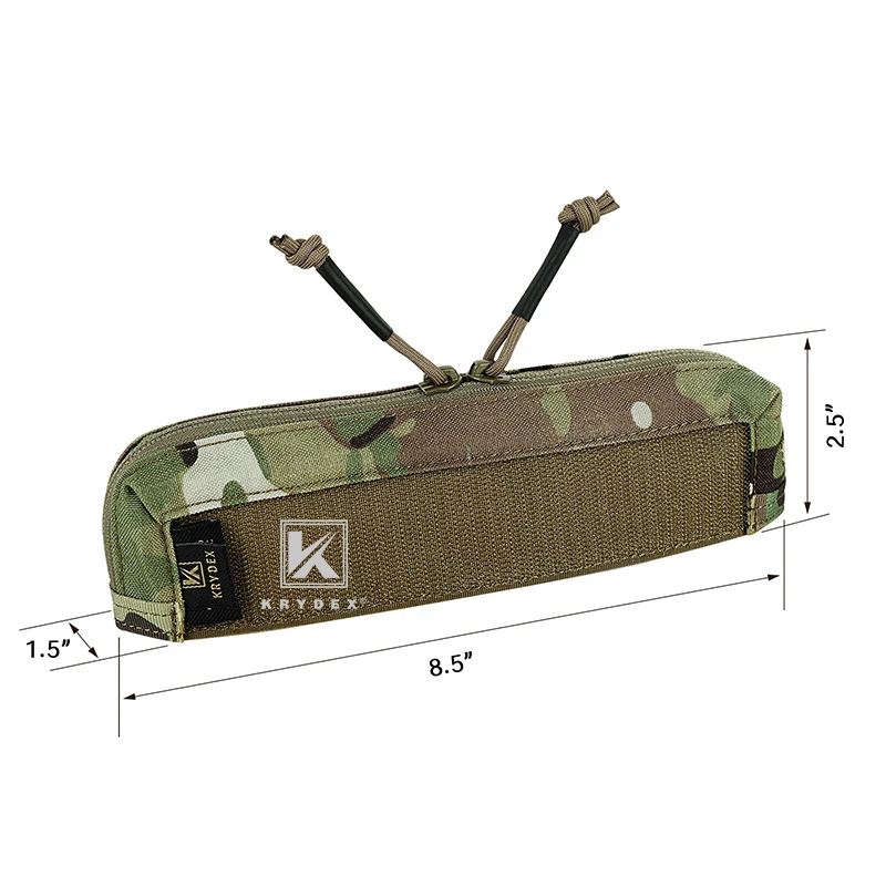 KRYDEX-Bolsa de inserción de cremallera táctica para chasis de aparejo de pecho MK3, accesorios de Panel de doble cremallera de longitud completa, bolsillo de almacenamiento de camuflaje - imagen 5