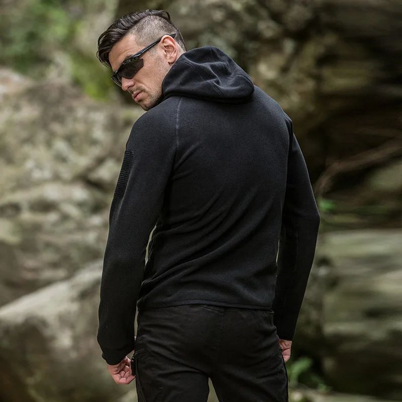 Chaqueta polar de entrenamiento táctico para hombre, cárdigan para exteriores, suéter con capucha, Camping, senderismo, pesca, caza, abrigo, ropa deportiva de primavera - imagen 5