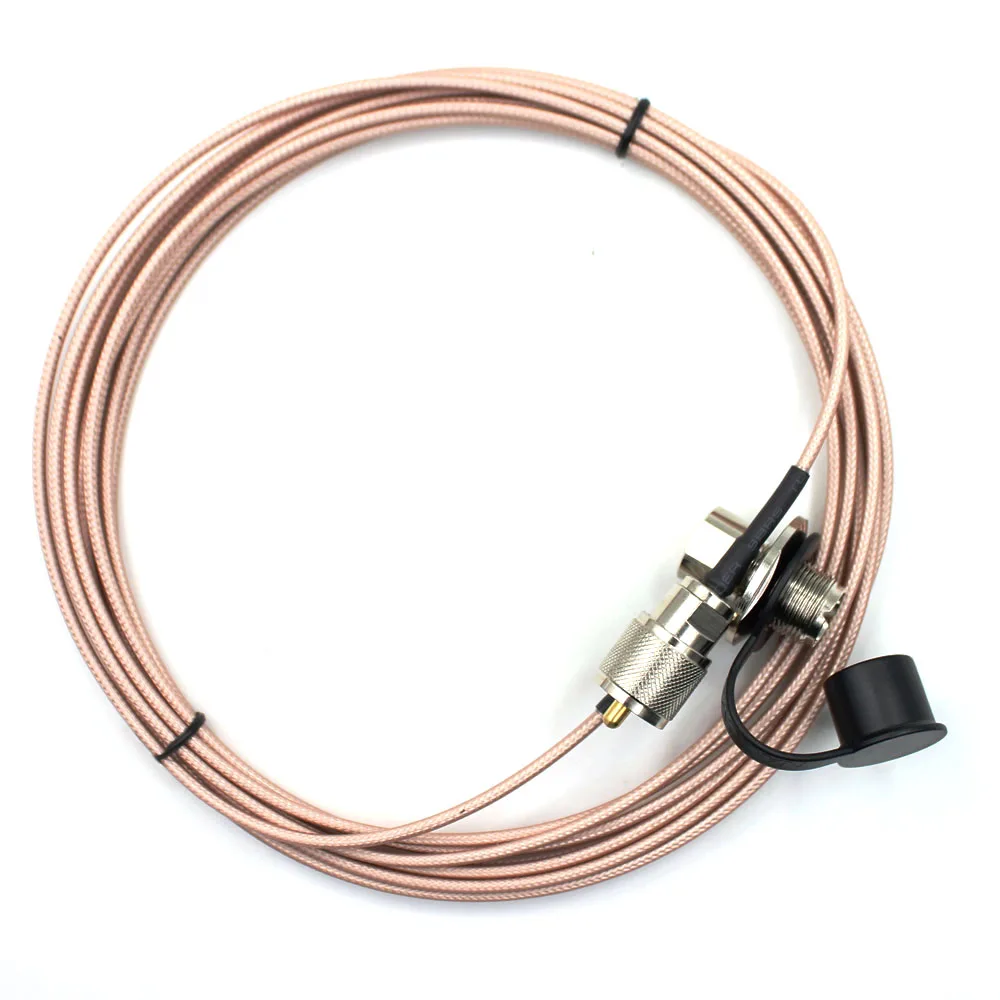 Cable Coaxial UHF/PL-259 macho a hembra para Walkie Talkie QYT, antena de Radio móvil de 5 metros, color rosa, 316, para QYT KT-8900D TYT TH-9800 - imagen 3