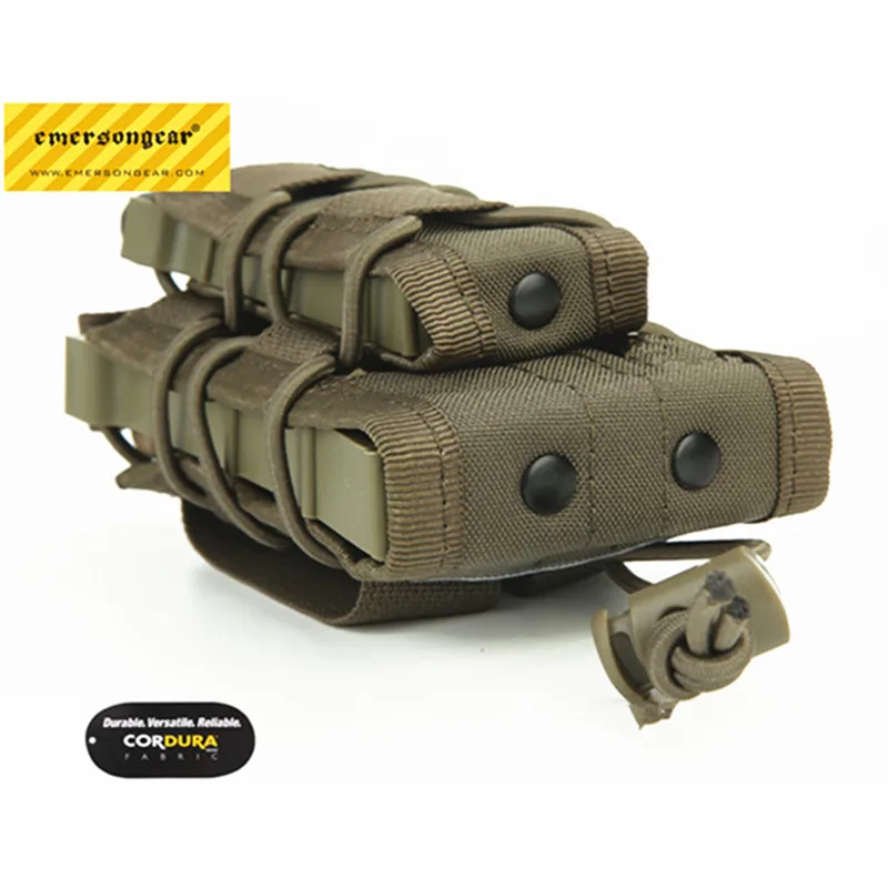 RG-bolsa militar de camuflaje para teléfono móvil, bolsa de transporte de doble imán para Airsoft, Emerson, soporte MOLLE Mag, color marrón y negro - imagen 3