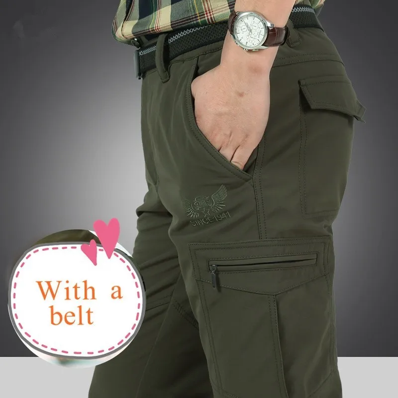 Pantalones elásticos de secado rápido con cinturón para hombre, calzas finas de talla grande, transpirables, para deportes al aire libre, pesca, senderismo, verano, 4XL - imagen 2