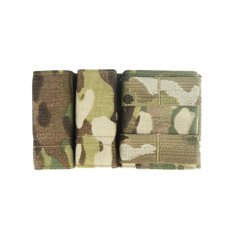 Bolsa triple MOLLE integrada en chaleco táctico