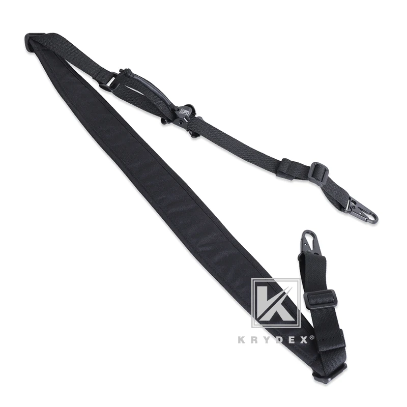 KRYDEX táctico Rifle Slingster Correa 2 puntos/1 punto 2,25 "Cinturón acolchado extraíble Modular para disparar caza negro - imagen 4