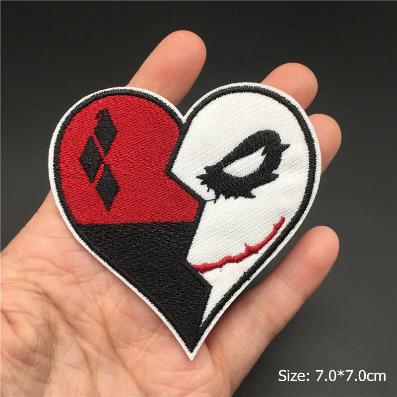 Parche Punk de rotura de corazón para planchar ropa, pegatina para coser, apliques de decoración, insignia DIY, bordado de rayas en la ropa - imagen 3