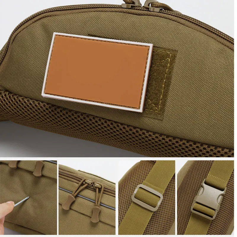 Bolsa táctica para el pecho para hombre, riñonera con cremallera, bolsa para cinturón, senderismo, pesca, Camping, viajes, hombro al aire libre, caza, riñonera - imagen 5