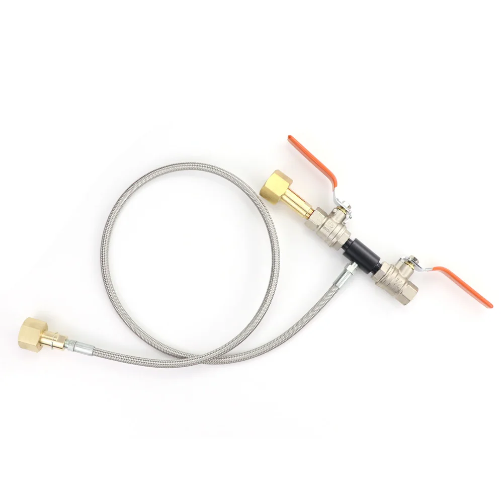 Adaptador de estación de llenado de CO2 de doble válvula, accesorio de lujo con manómetro, manguera de alta presión de 36 pulgadas, a W21.8-14 W21.8-14, nuevo - imagen 5