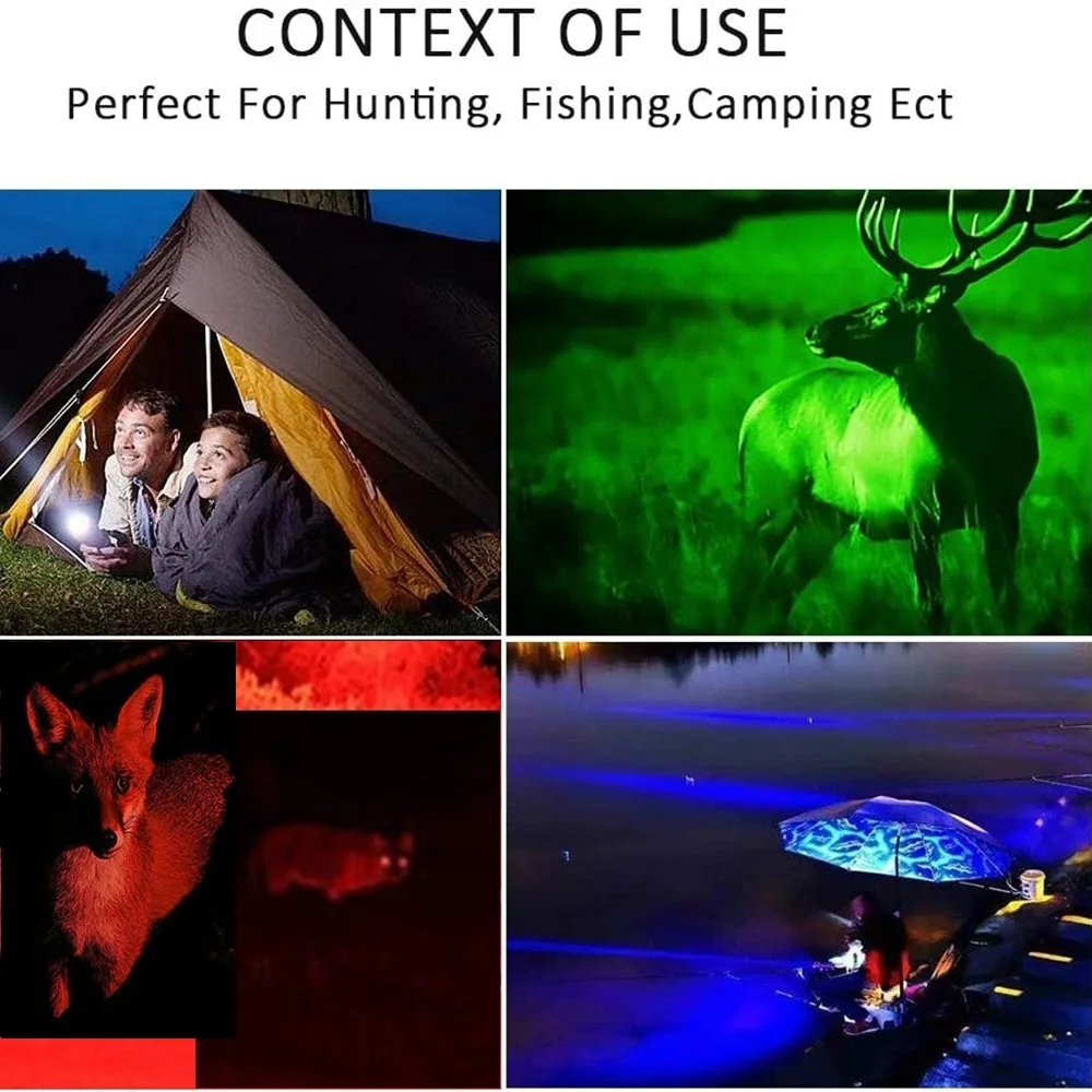 Linterna LED táctica zoom para caza y senderismo - imagen 3