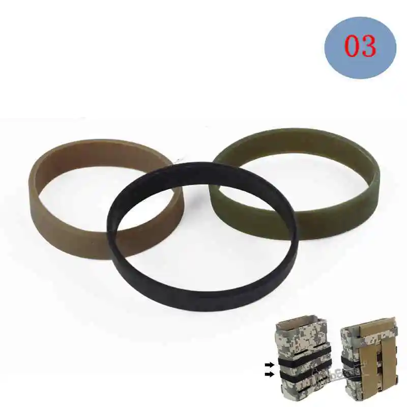 Anillo fijo/accesorio de banda de cajas de bolsa Mag rápidas para sistema Molle, adaptador de cinturón de anillo de goma - imagen 4