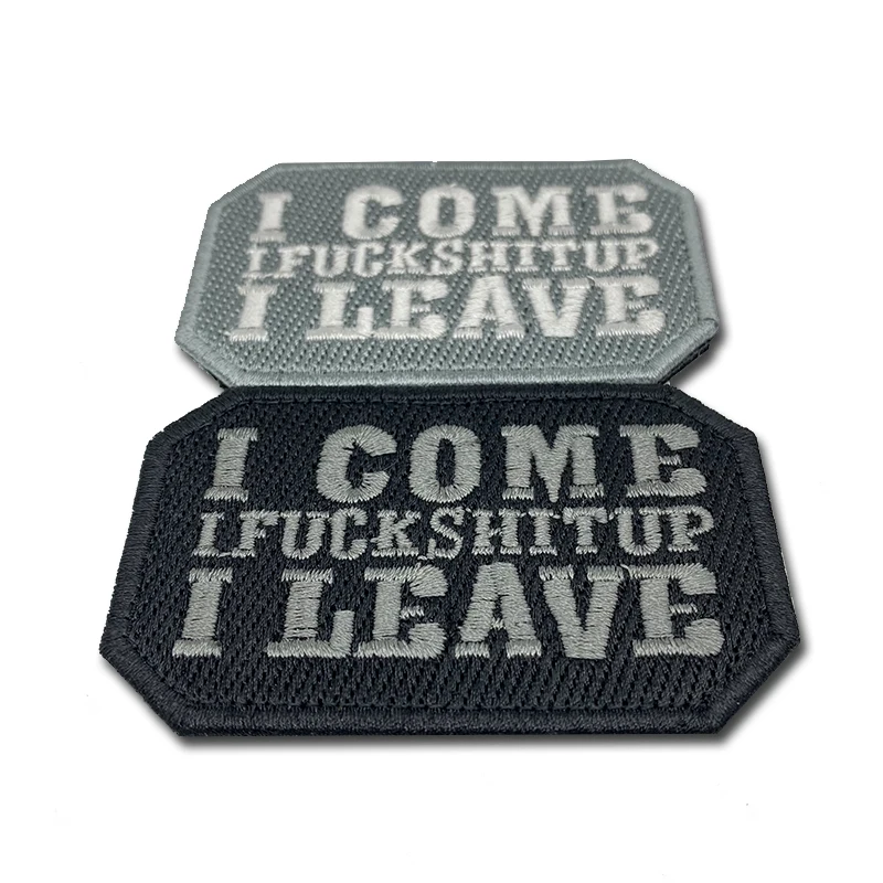 Patch Bordado I COME I LEAVE - Aplicación en chaqueta
