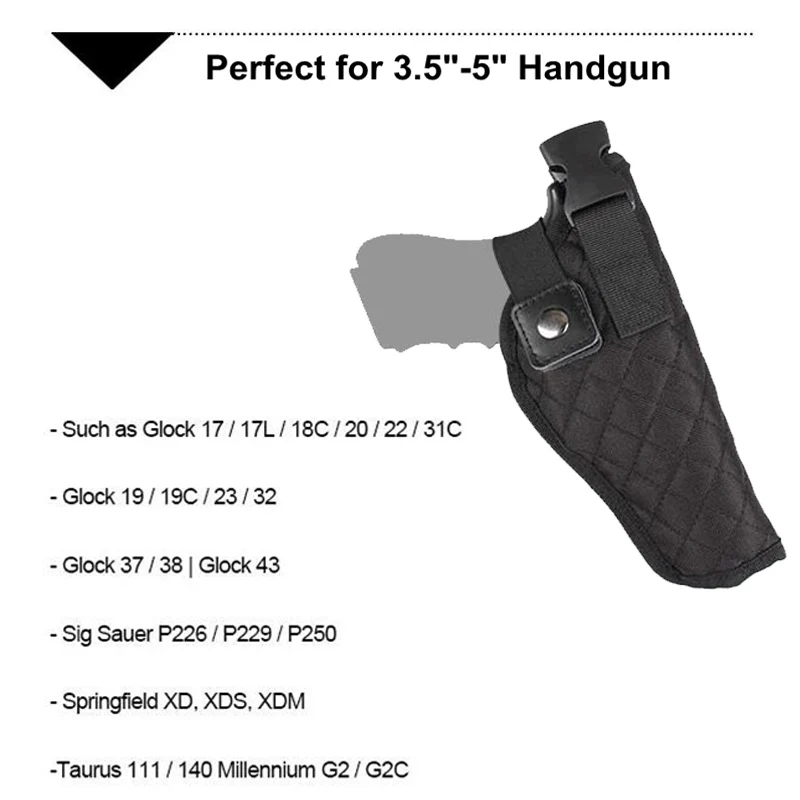 Funda de hombro para pistolas, funda Vertical ajustable con doble cargador, funda de transporte oculta Universal - imagen 3