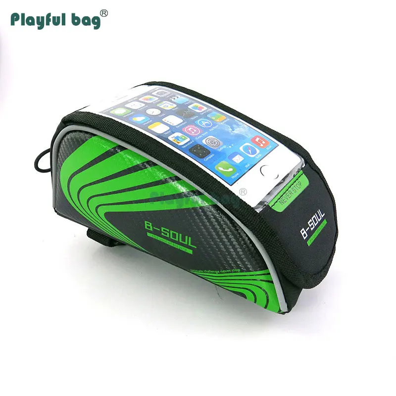 Bolsa juguetona para bicicleta de montaña, bolsa de tubo de haz de doble cara con pantalla táctil, bolsa para teléfono móvil, equipo para montar en bicicleta, accesorio para bicicleta BA05 - imagen 2