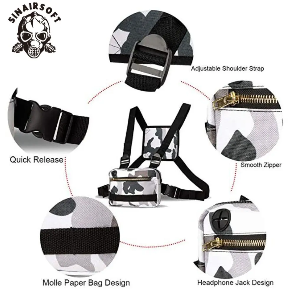 Chaleco táctico Airsoft, bolsa de pecho, riñoneras multifunción, bolsa de herramientas con sistema Molle para ropa de caza, accesorios - imagen 5