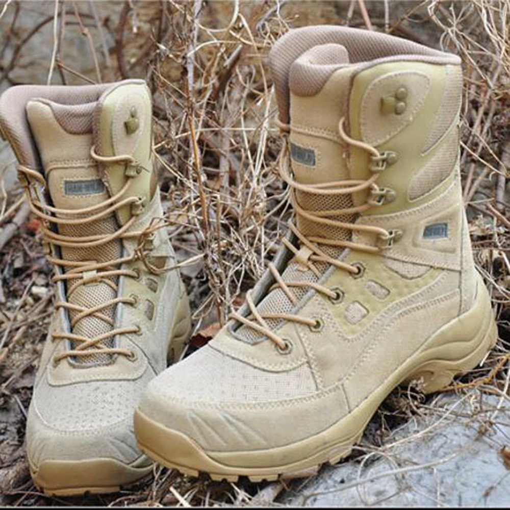 Botas militares tácticas para exteriores Unisex, zapatos impermeables para senderismo, botas de combate deportivas, zapatos de viaje antideslizantes - imagen 5