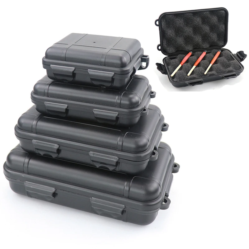 Caja Sellada impermeable portátil para exteriores, almacenamiento de munición ABS, contenedor de herramientas EDC, antipresión, a prueba de golpes