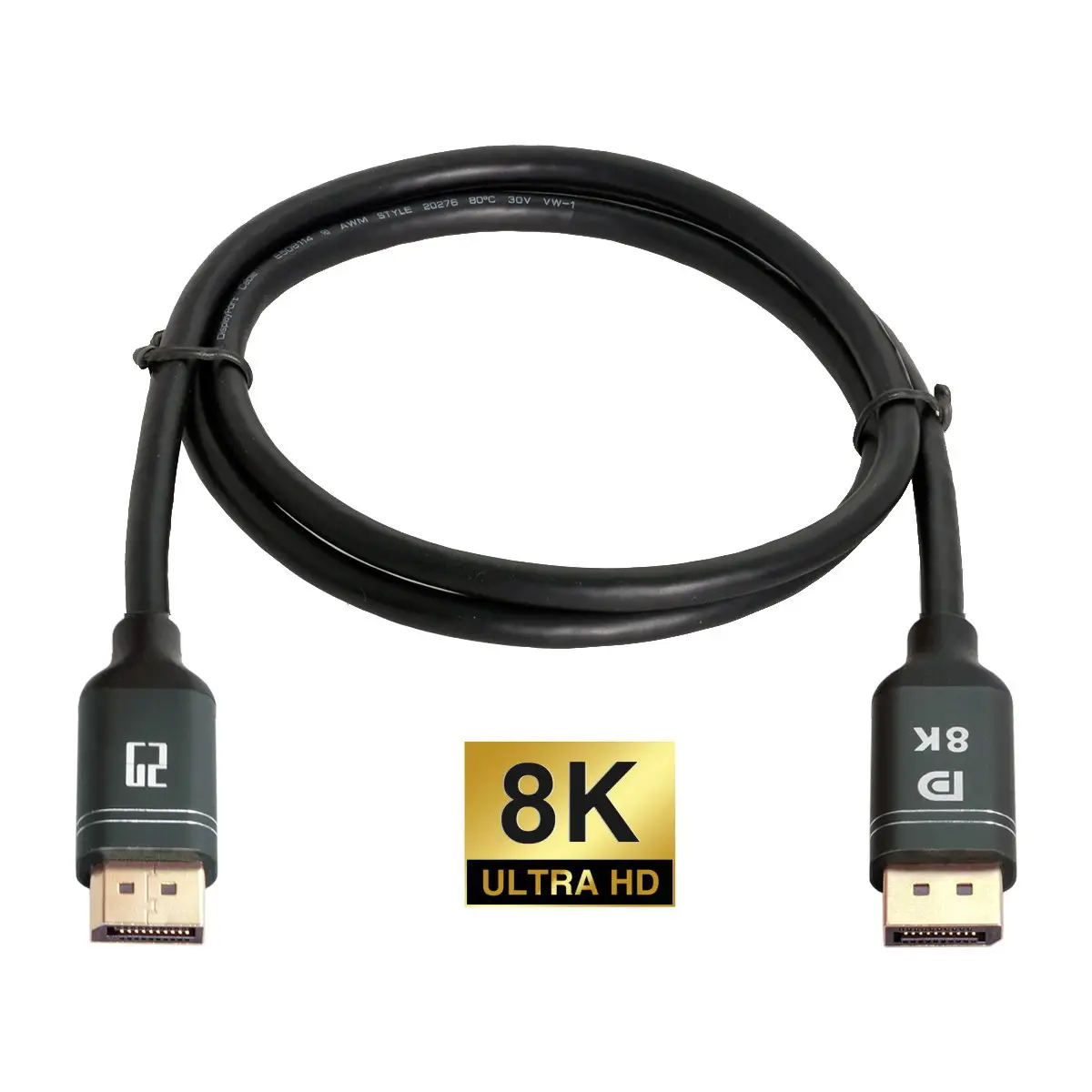Cable Ultra HD UHD 4K 144hz 7680x4320 8K 60hz, Cable 1,4 DP a DP para PC, portátil y TV - imagen 2