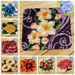 Kit de gancho de pestillo Smyrna para cojín bordado de flores