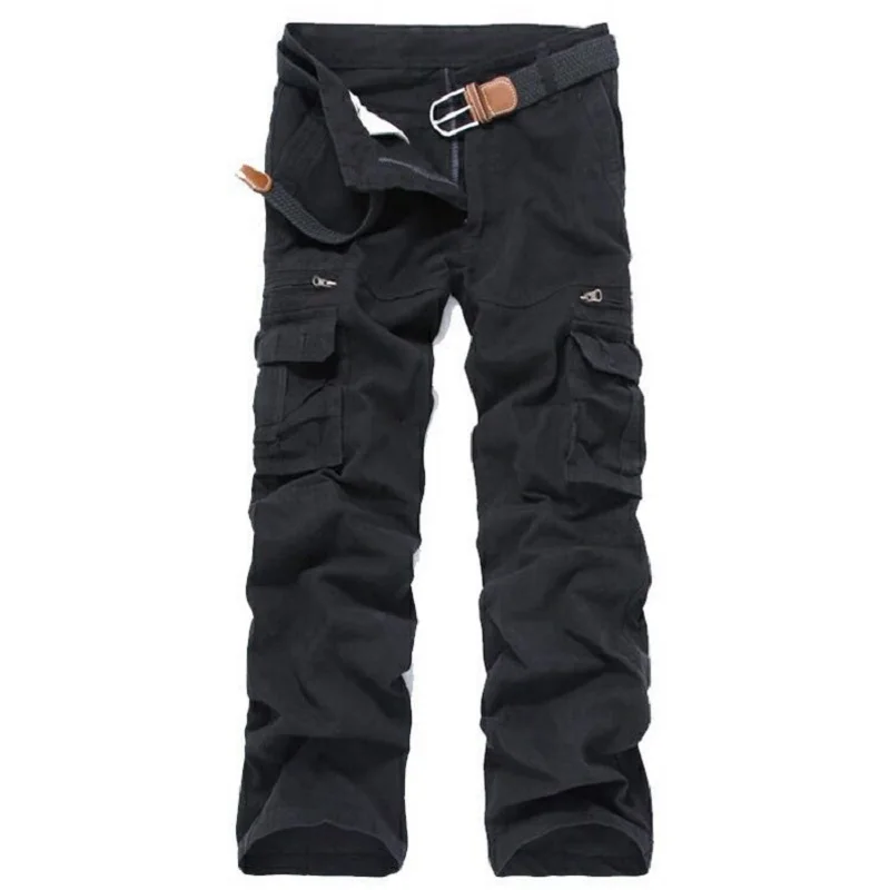 Pantalones Cargo para hombre, pantalones de algodón de combate para hombre con múltiples bolsillos, pantalones para correr informales de color verde militar, talla 40, envío gratis - imagen 4