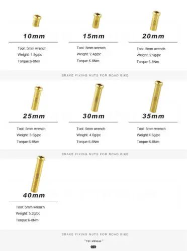 Tuercas de fijación de aleación de titanio para bicicleta de carretera, 1 pieza, 10-40mm, en forma de C - imagen 2