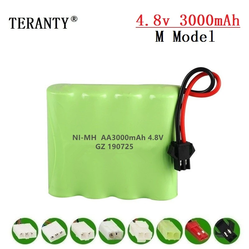 (Enchufe SM) batería NiMH de 4,8 v 3000mah + cargador para juguetes Rc coches tanques robots barcos pistolas Ni-MH AA 4,8 v paquete de batería recargable - imagen 2