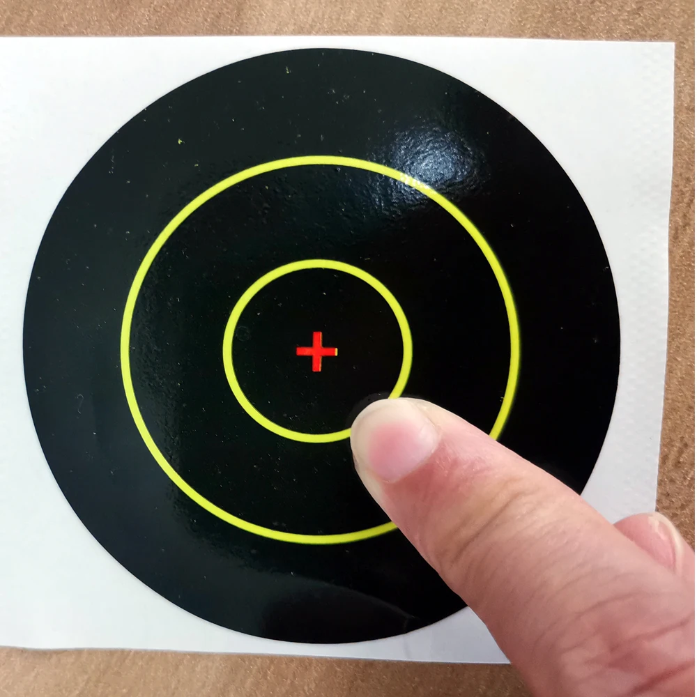 Papel autoadhesivo para disparar, pegatinas de objetivo para practicar tiro, 7cm, 3 pulgadas, 100 unidades, descripción: Sel - imagen 5