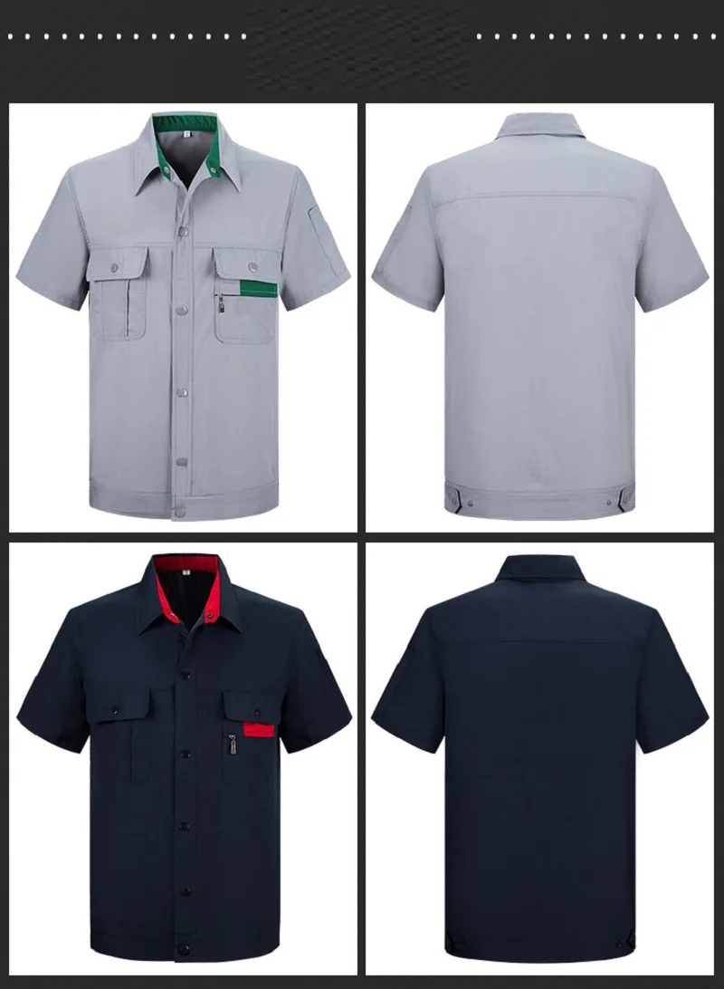 Monos finos de manga corta para trabajadores, uniformes de trabajo resistentes al desgaste, cómodos, transpirables, para Taller de reparación de automóviles - imagen 5