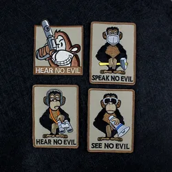 Parche bordado hear no evil – Tres monos sabios táctico