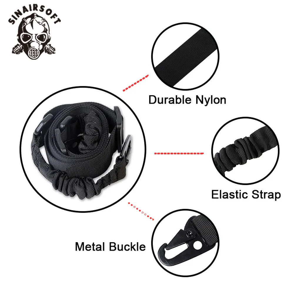 Correa de hombro para pistola táctica de 2 puntos, cabestrillo para Rifle al aire libre con hebilla de Metal QD, cinturón para pistola de escopeta, accesorios para pistola de caza - imagen 3