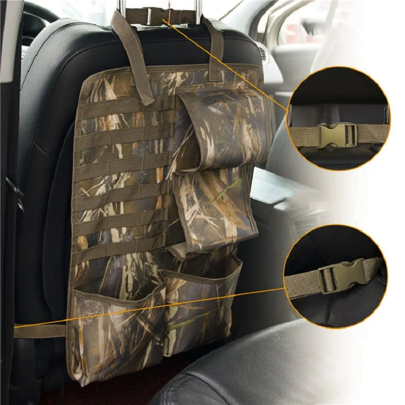 Bolsa de almacenamiento para asiento trasero de coche, organizador táctico Molle Universal con múltiples bolsillos, funda colgante para asiento de vehículo, accesorios para automóvil - imagen 5