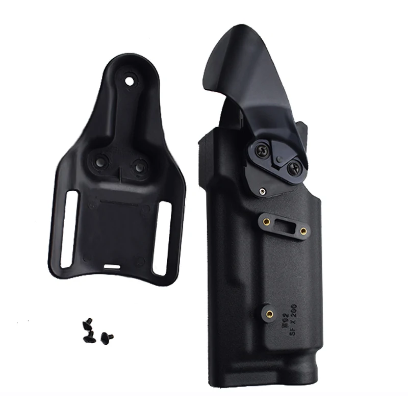 Beretta-armas militares Airsoft M9 92 96, accesorios de pistola táctica con linterna, pistola de caza, funda de cintura negra de caída rápida - imagen 2