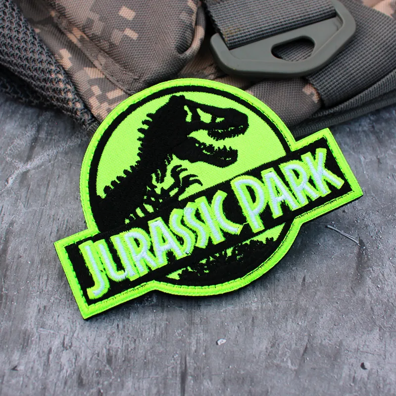Parche bordado Jurassk Park, insignias tácticas de la era de los dinosaurios para ropa, mochila, chaqueta de Velcro, pegatinas DIY, aplicaciones - imagen 4
