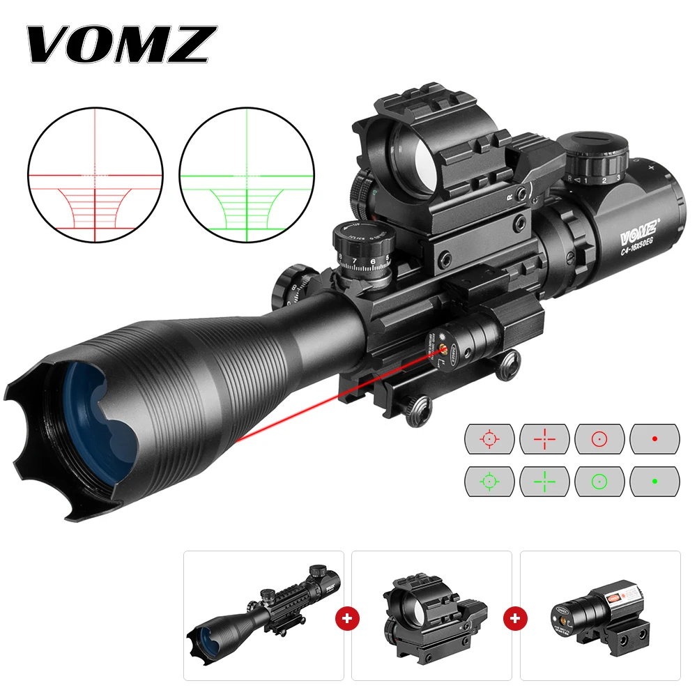 Rifle óptico táctico 4-16x50 EG, mira holográfica de 4 reflejos, punto rojo con Combo láser, pistolas de aire de caza - imagen 3