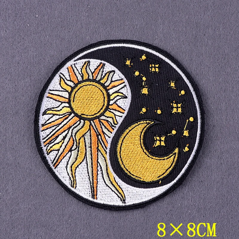 Parches termoadhesivos para ropa de acampada y aventura, pegatinas para ropa con rayas solares, insignias de olas marinas en mochila - imagen 3