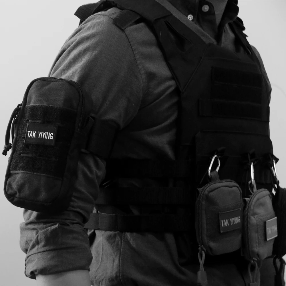 TAK YIYING-riñonera táctica Molle para exteriores para hombre, bolsa pequeña para correr, bolsillo para el brazo
