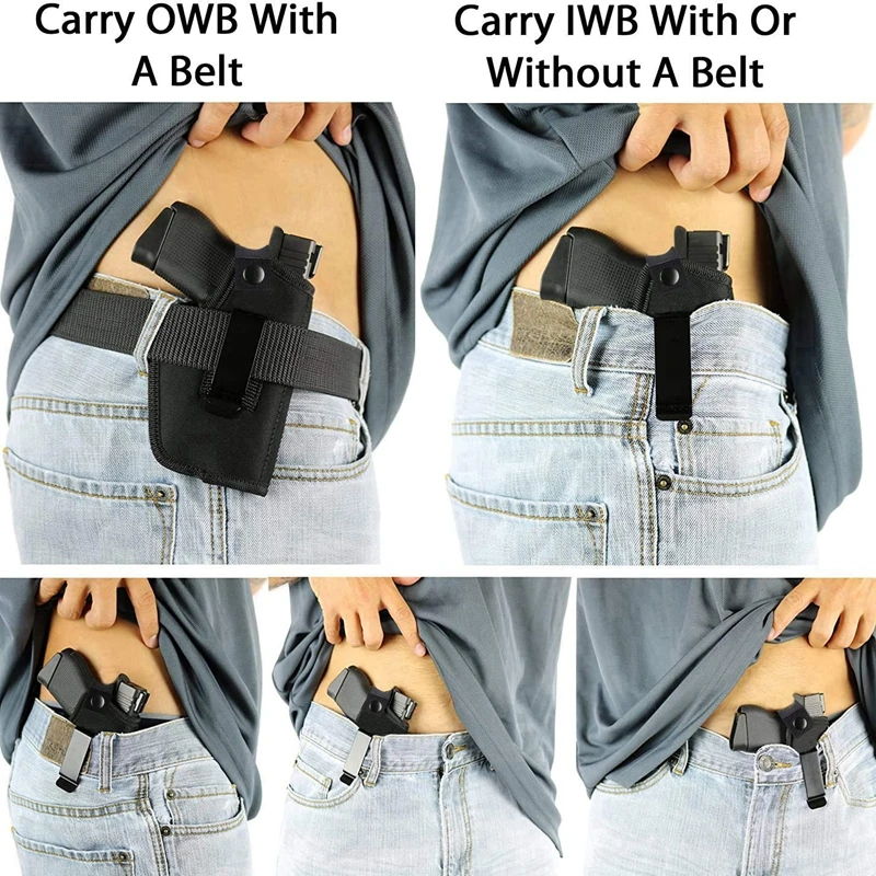 Funda derecha e izquierda OWB IWB Universal para transporte oculto interior, para G17, 19, 23, 25, 26, 27, 29, 30, 32, 33, 38, 42, 43 S & W M & P - imagen 4