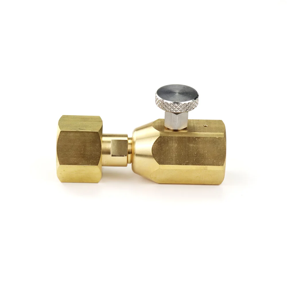 Adaptador de recarga de tanque de cilindro de CO2 de Soda con válvula de purga, compatible con W21.8-14(DIN 477) o conector CGA320, nuevo - imagen 3