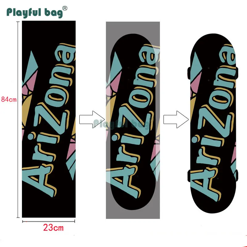 Juguetón bolsa de papel de lija para monopatín, papel abrasivo profesional, impermeable, resistente al desgaste, AMA94, 84x23CM - imagen 5