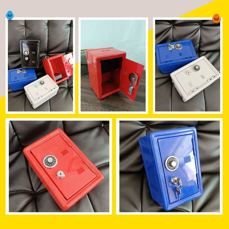 Mini cajas fuertes de Metal con cerradura de llave para niños, banco de dinero, adornos artesanales creativos para el hogar, pequeña caja de almacenamiento de seguridad - imagen 3
