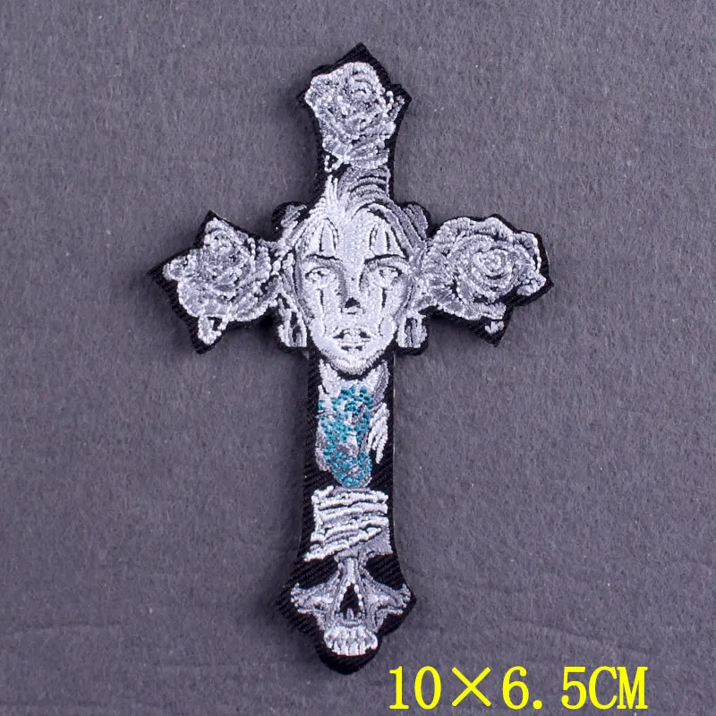 Parche bordado gótico para ropa, parches termoadhesivos de calavera para ropa, decoración de apliques de insignias en la mochila - imagen 2