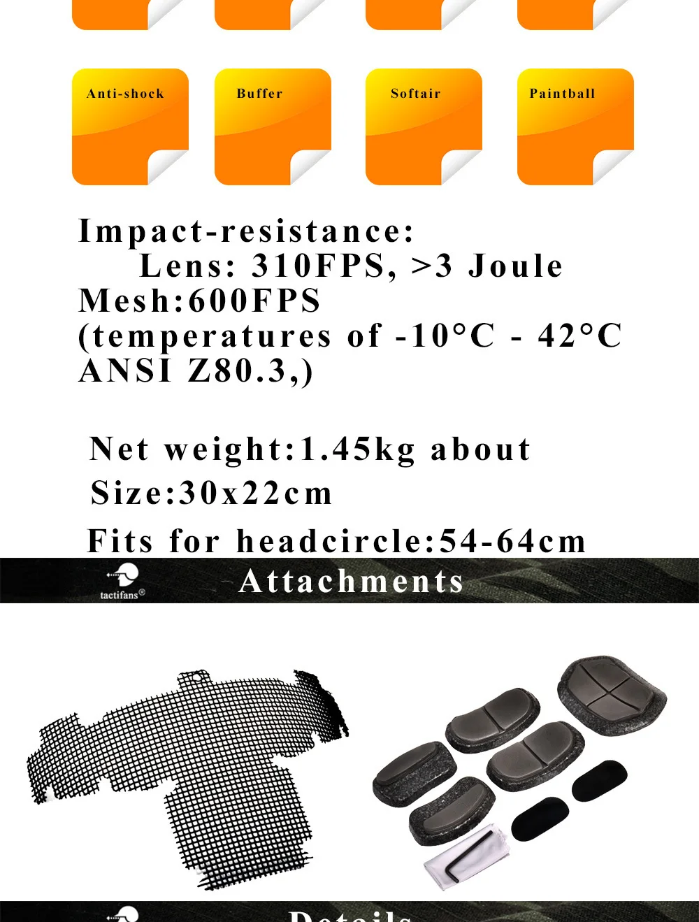 Casco Táctico - Vista angular