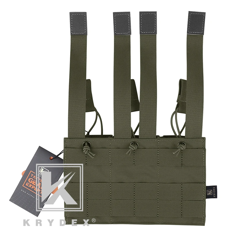KRYDEX-bolsa Modular Triple Mag táctica 556 223 M4 M16, bolsa para revistas, portabebés MOLLE con tapa abierta para equipo de tiro y cazar - imagen 2