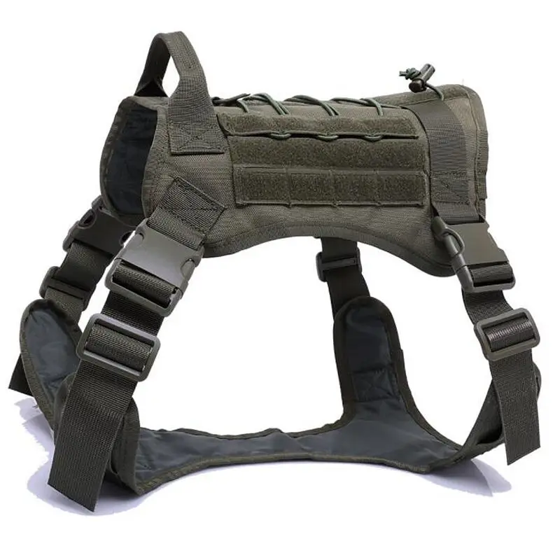Arnés de entrenamiento táctico de policía para exteriores, ropa Molle para perros, chaleco militar del ejército, chaleco para perros de caza con asa de tracción, M-XL - imagen 3