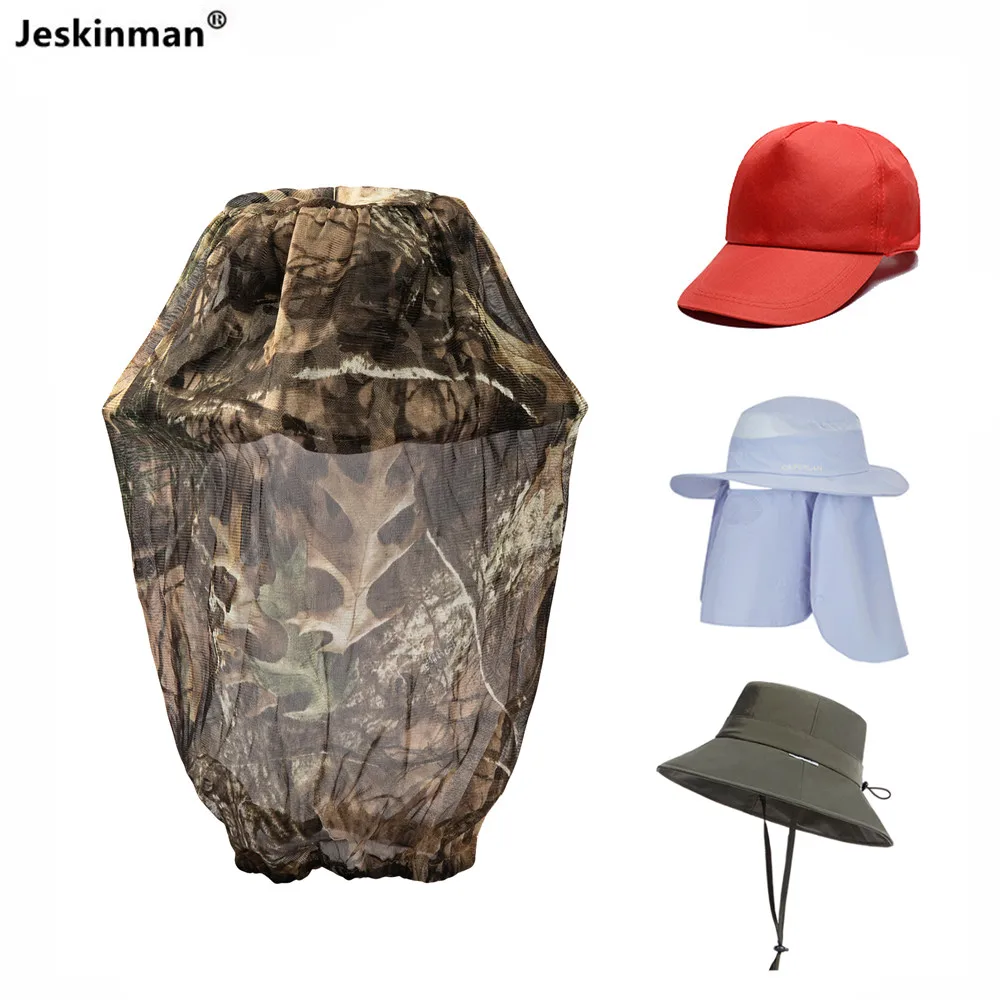 Gorro de camuflaje biónico ultrafino antimosquitos para caza y pesca, gorro de malla para aventura, escalada, Camping, cultivador, apicultor