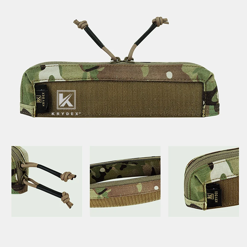 KRYDEX-Chaleco táctico con cremallera, bolsillo de inserción para chasis de aparejo de pecho MK3, bolsa de almacenamiento de accesorios de Panel de doble cremallera de longitud completa - imagen 5