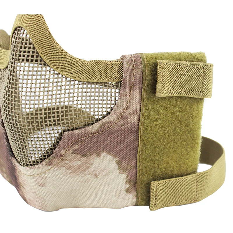 Máscara táctica de media cara para Paintball, Máscara protectora militar de Metal, malla de acero con bajo contenido de carbono, Airsoft CS, juego de caza - imagen 4