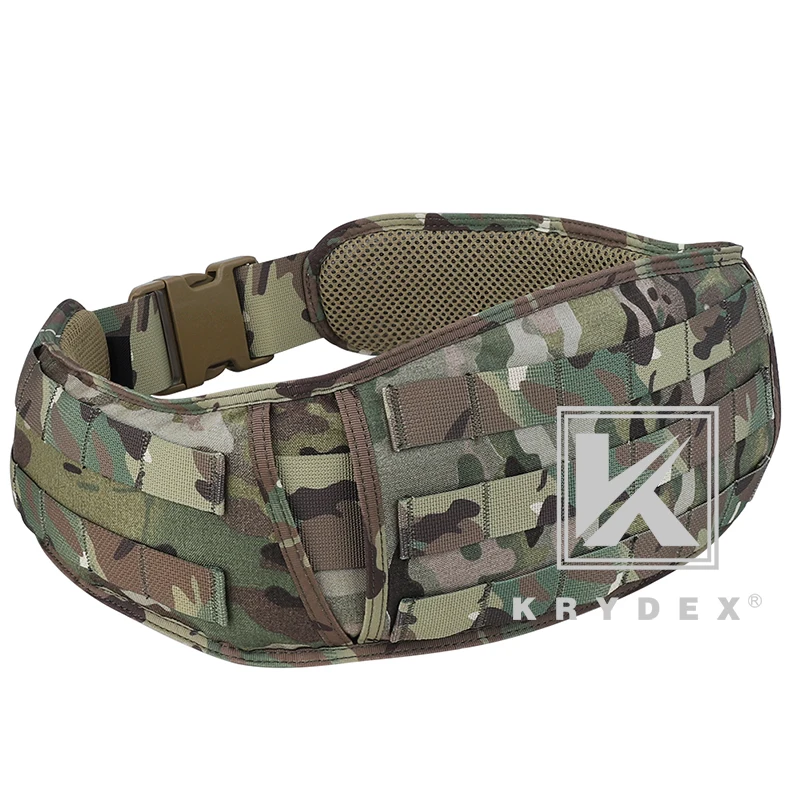 KRYDEX-cinturón táctico acolchado con sistema MOLLE, cinturón multifunción de liberación rápida, hebilla de batalla, Airsoft, caza, combate, Camuflaje - imagen 3