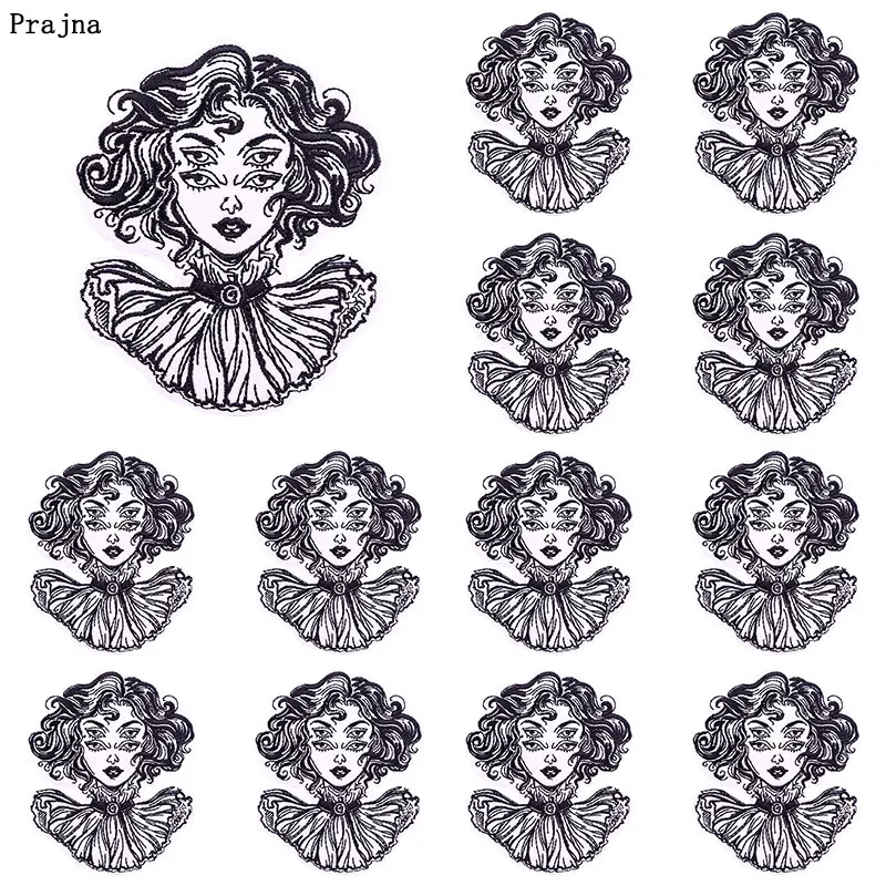 Prajna-Parche bordado de Animal Punk, 10 piezas, apliques de ropa, DIY, parches de planchado de calavera Punk para ropa, insignias de motorista - imagen 5