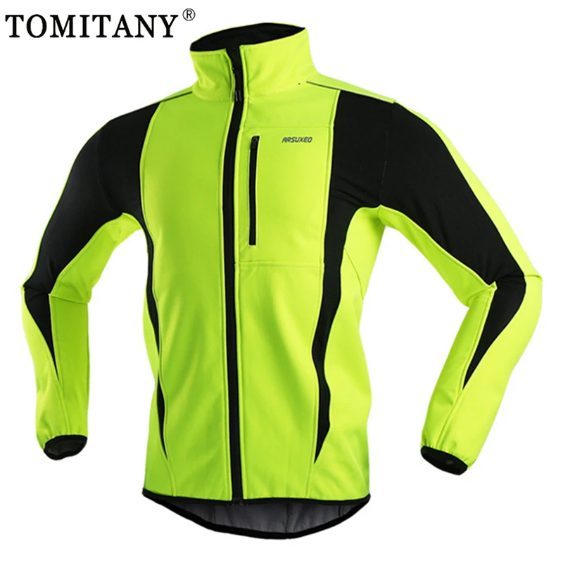 Chaqueta de Ciclismo de forro polar para hombre, abrigo de manga larga, reflectante, impermeable, para exteriores, MTB, bicicleta de carretera, Invierno - imagen 3