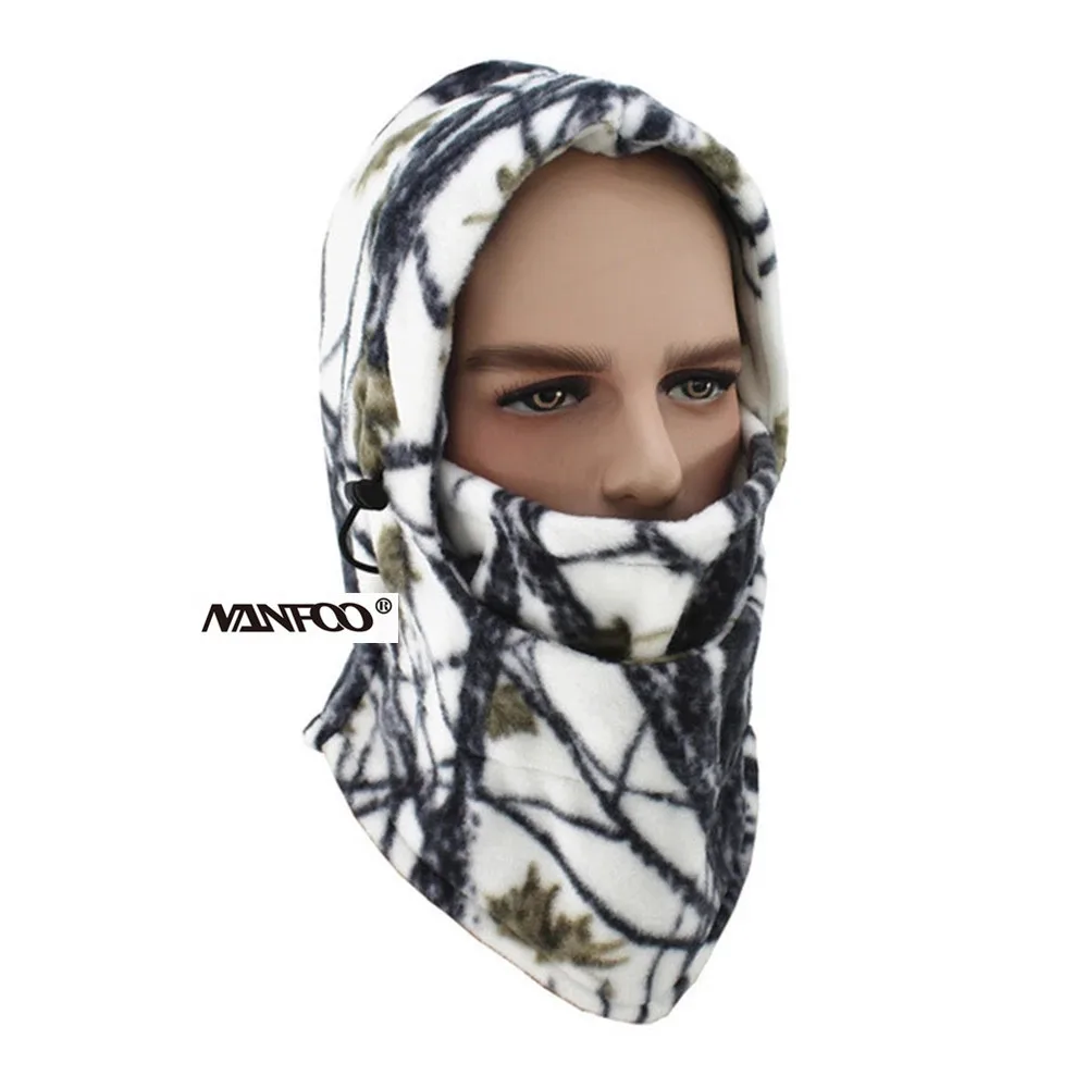 Gorro térmico de camuflaje biónico para caza y pesca, mascarilla facial cálida con cuello de lana, a prueba de viento, para motocicleta y bicicleta, invierno - imagen 3
