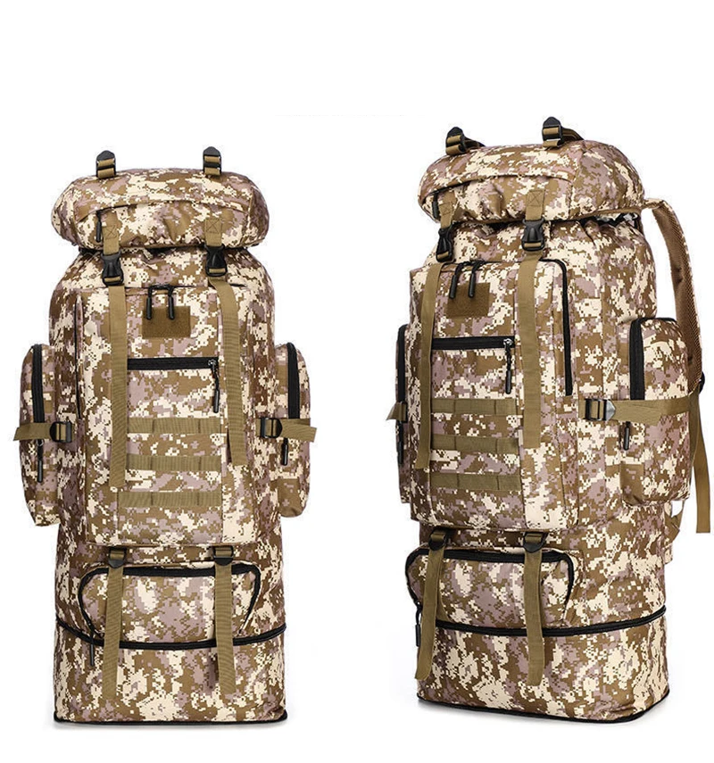 Mochila de tela Oxford 600D para deportes al aire libre, bolsa de senderismo multifuncional en capas, gran capacidad de 70L-100L, para senderismo y Camping - imagen 3